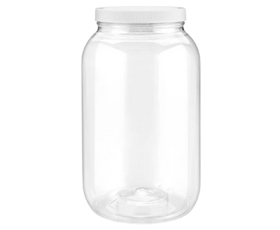 Clear PET Round Wide-Mouth Plastic Jars - 1 Gallon
